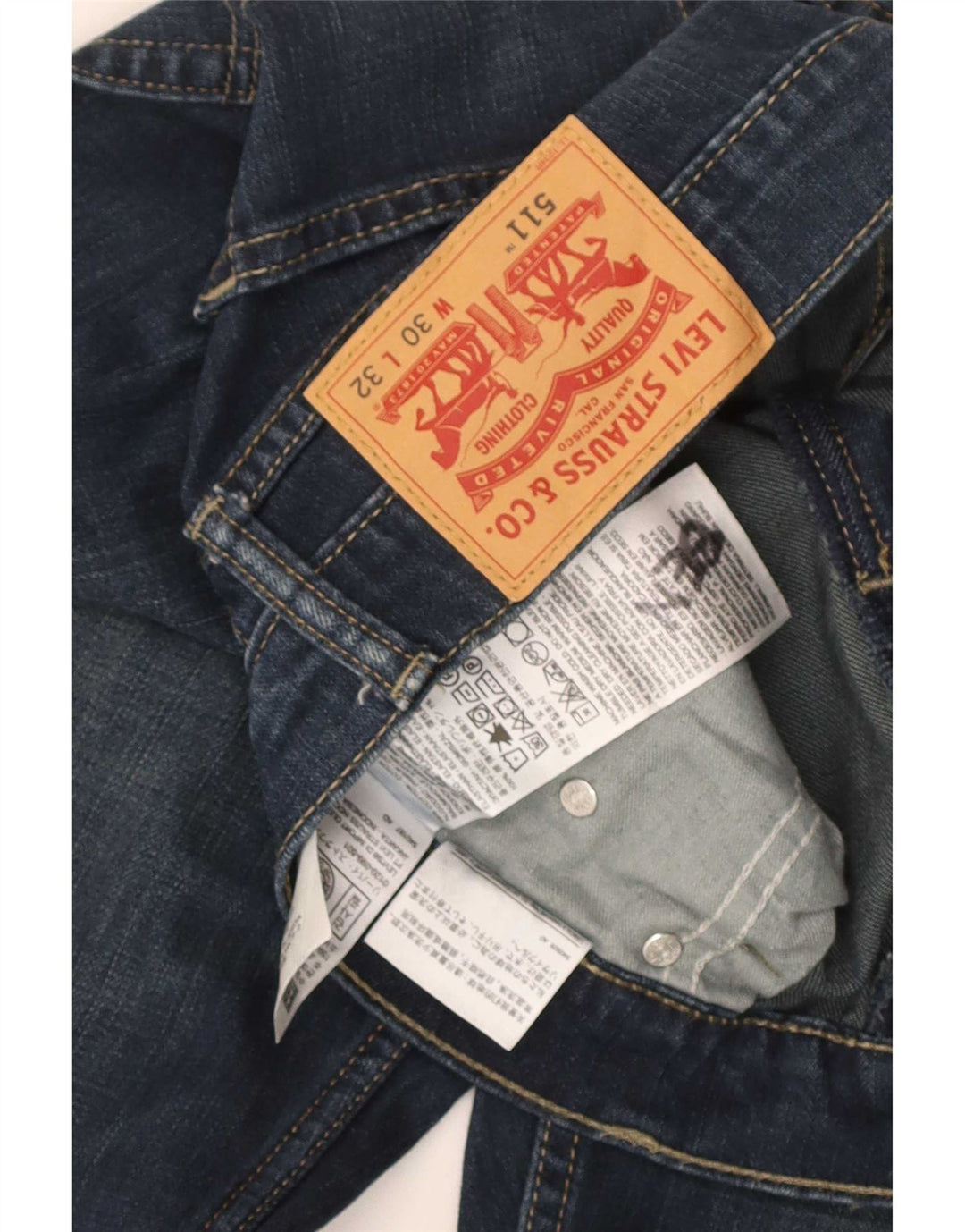 Levi's Hombre 511 Slim Jeans W30 L32 Algodón Azul Marino