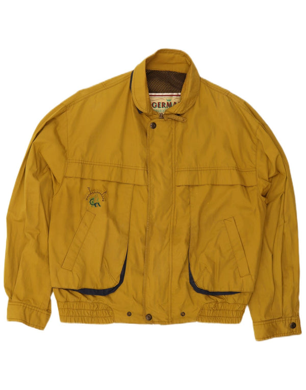 Vintage hombres bomber chaqueta Reino Unido 40 grande amarillo