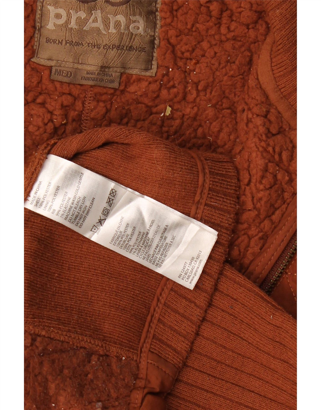 Prana Chaleco acolchado Sherpa para mujer UK 44 Poliéster granate mediano