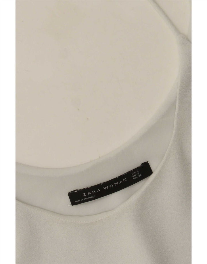 Zara Mujer Cami Top UK 10 Small Blanco