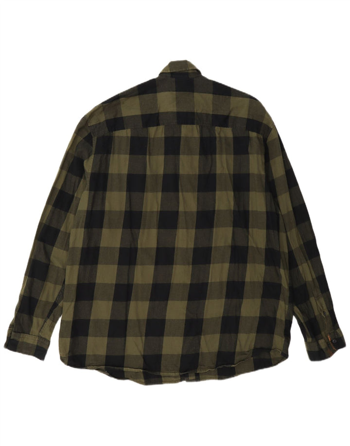 Jack & Jones Hombre Camisa De Franela XL Algodón Vichy Verde