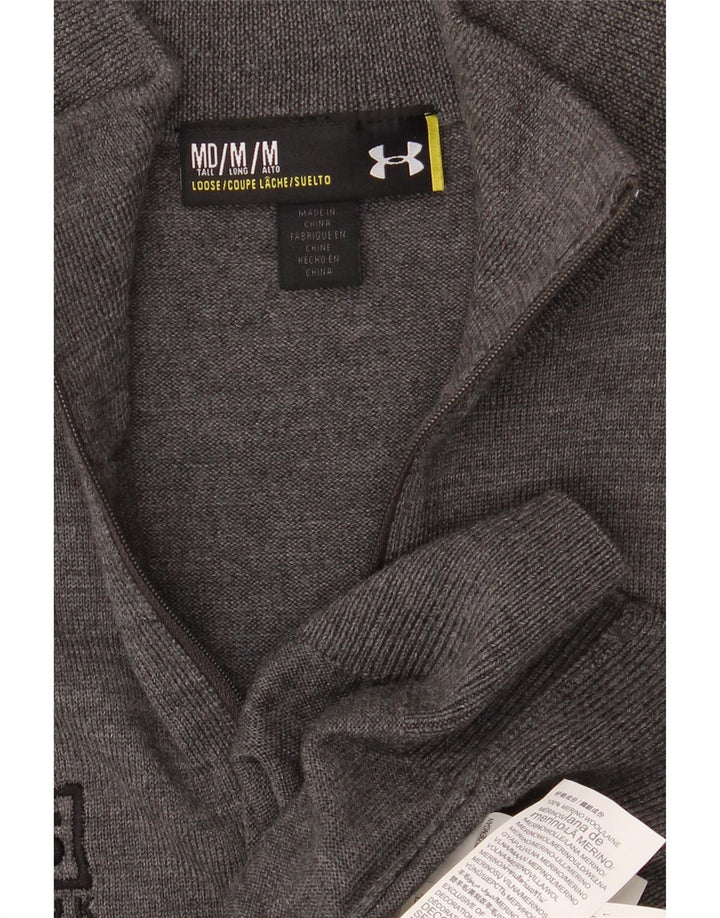 UNDER ARMOUR Suéter tipo jersey con cuello con cremallera y gráfico alto para hombre Gris medio