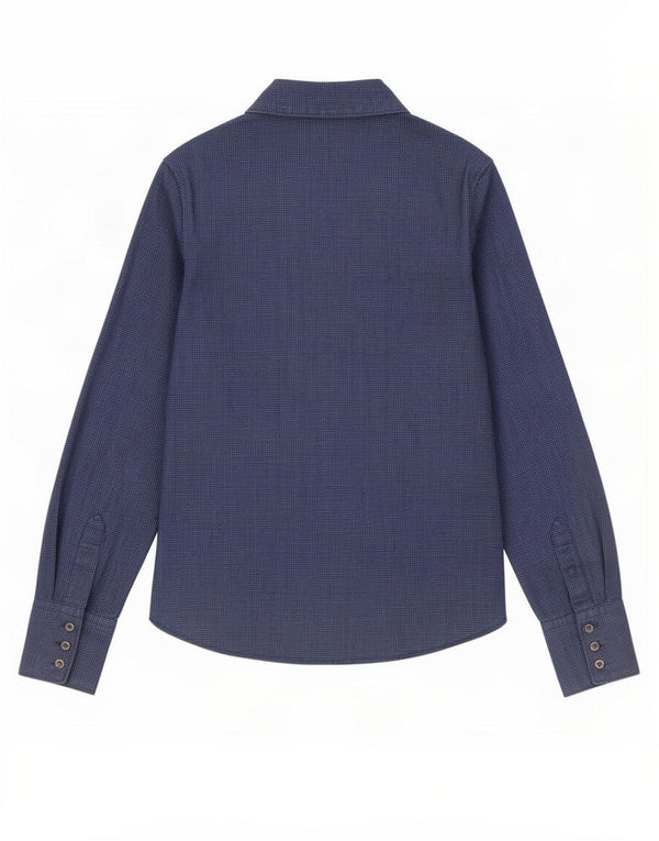 Calvin Klein Jeans Camisa para mujer UK 10 Small Azul marino Spotted Cotton