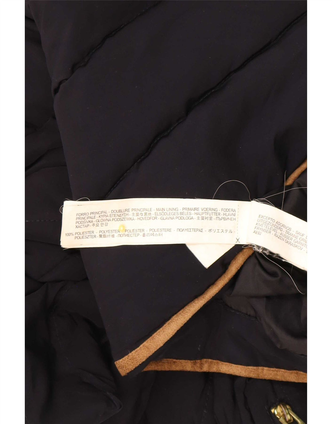 Zara Mujer Chaqueta Acolchada Con Capucha UK 10 Small Poliéster Azul Marino
