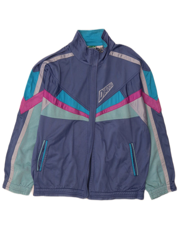 Diadora Hombre Chaqueta De Chándal Con Estampado Gráfico Grande Azul Marino Colorblock