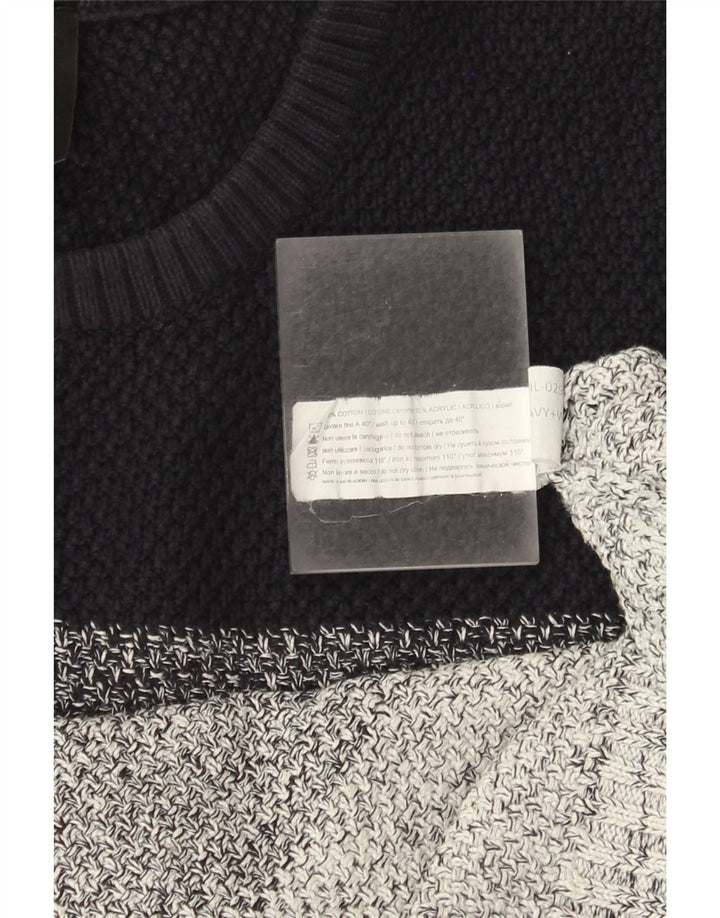 Richmond - Jersey de cuello redondo para hombre, talla grande, algodón a rayas multicolor
