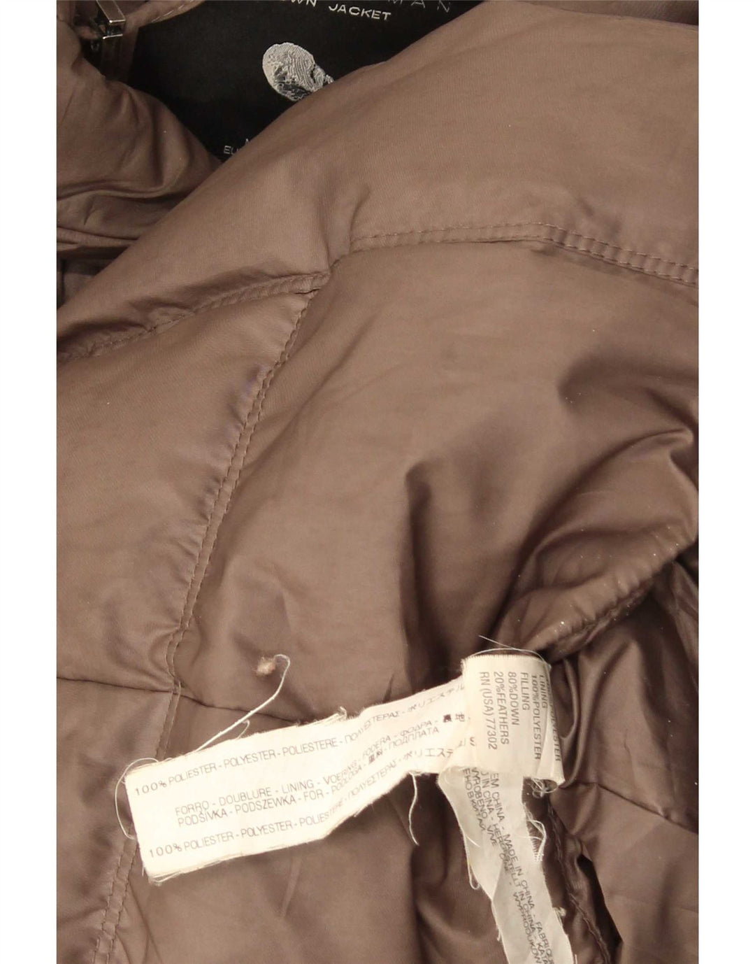 Zara Mujer Chaqueta Acolchada UK 8 Small Marrón Poliéster
