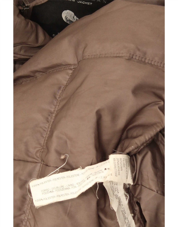 Zara Mujer Chaqueta Acolchada UK 8 Small Marrón Poliéster