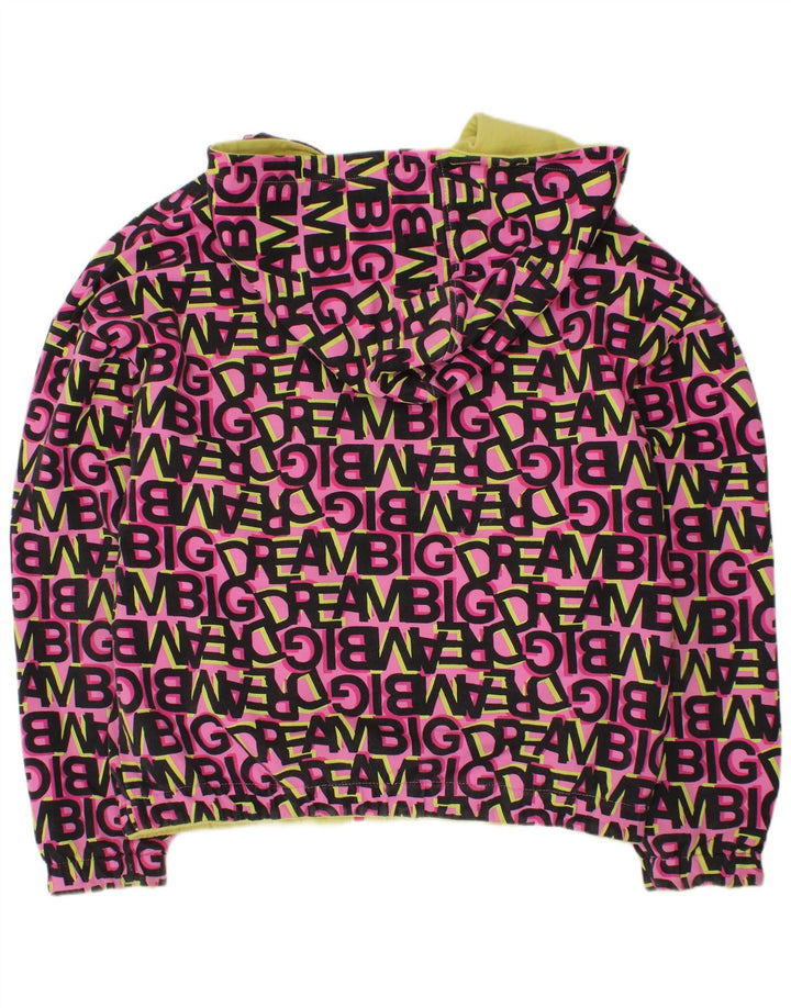 VINTAGE Chaqueta reversible con capucha gráfica para niñas 11-12 años Algodón rosa