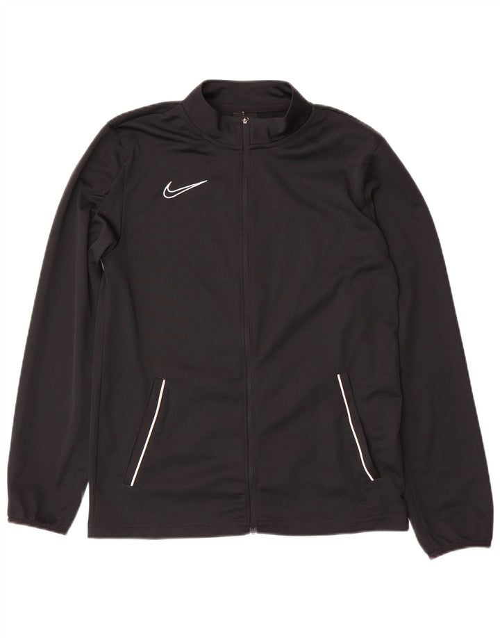 NIKE Boys Dri Fit Chándal Top Chaqueta 13-14 años XL Negro Poliéster