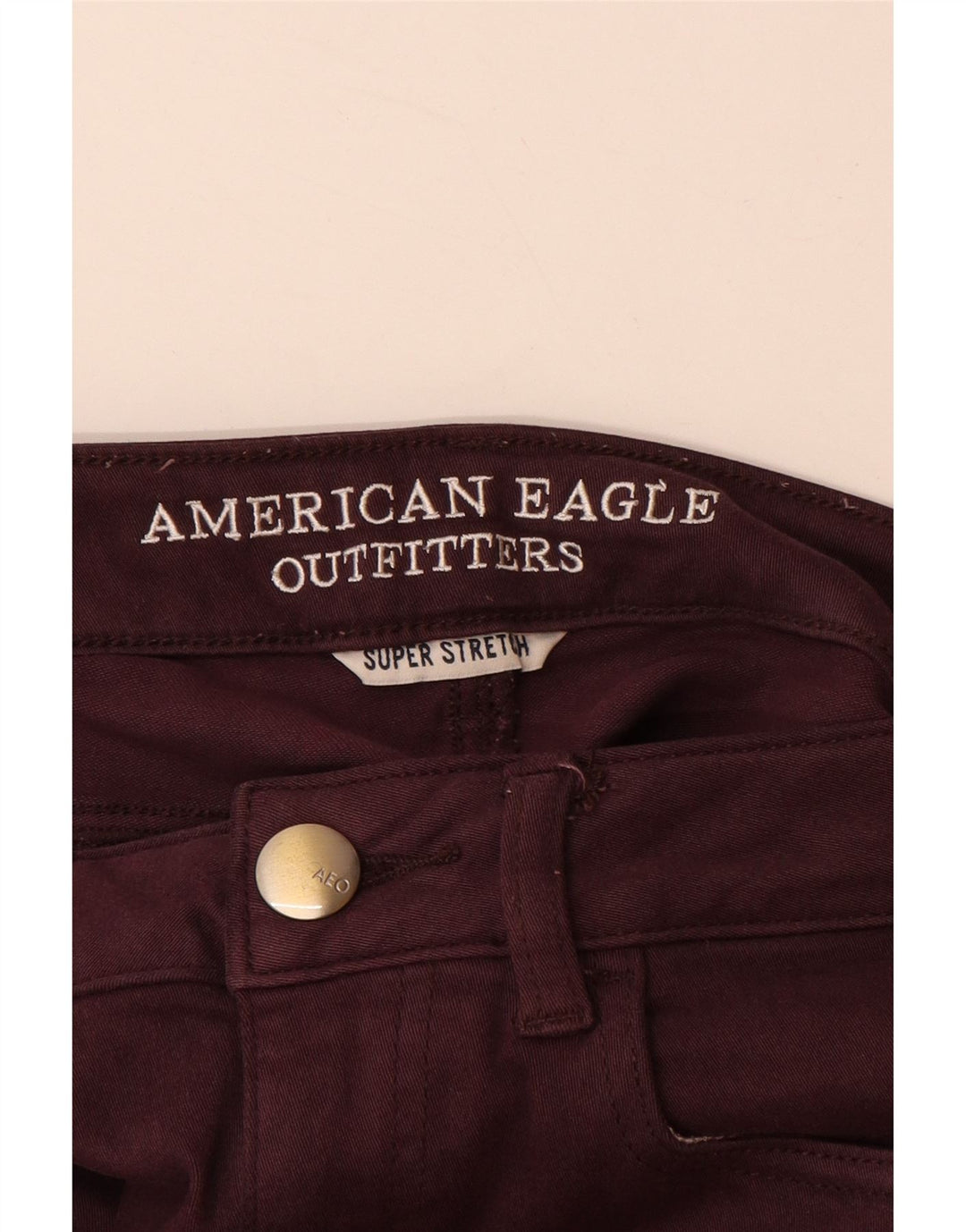 AMERICAN EAGLE OUTFITTERS Vaqueros recortados para mujer UK 8 Small W26 L24 Borgoña