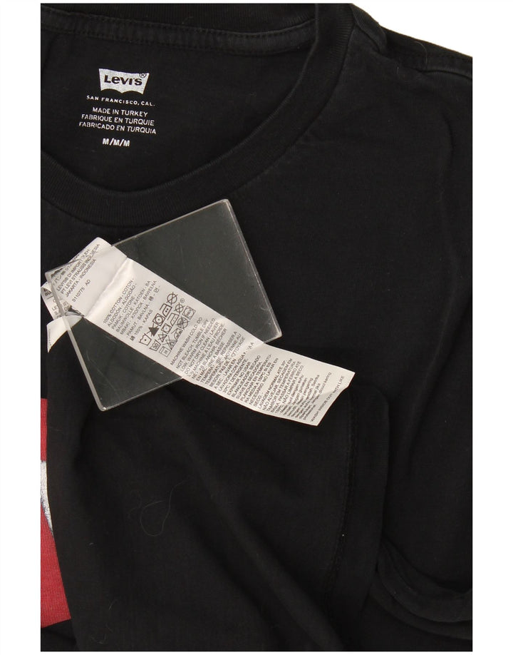 Levi's Camiseta gráfica para hombre Top Medium Black Cotton