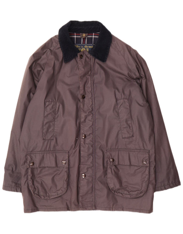 Wilkes&Akerman Chaqueta de algodón encerado para mujer UK 44 Grande Azul marino Colorblock