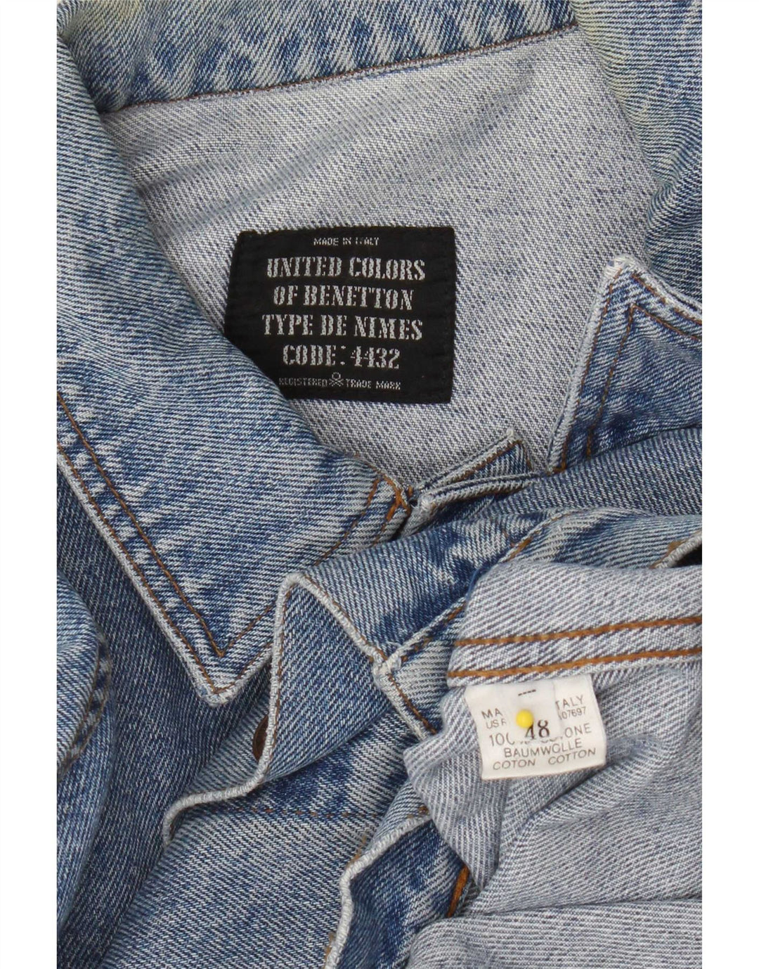 Benetton Chaqueta Vaquera IT 48 Azul Medio Algodón