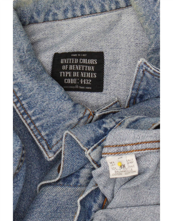 Benetton Chaqueta Vaquera IT 48 Azul Medio Algodón