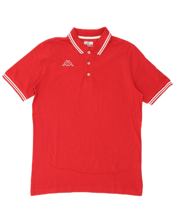KAPPA Polo para hombre grande de algodón rojo
