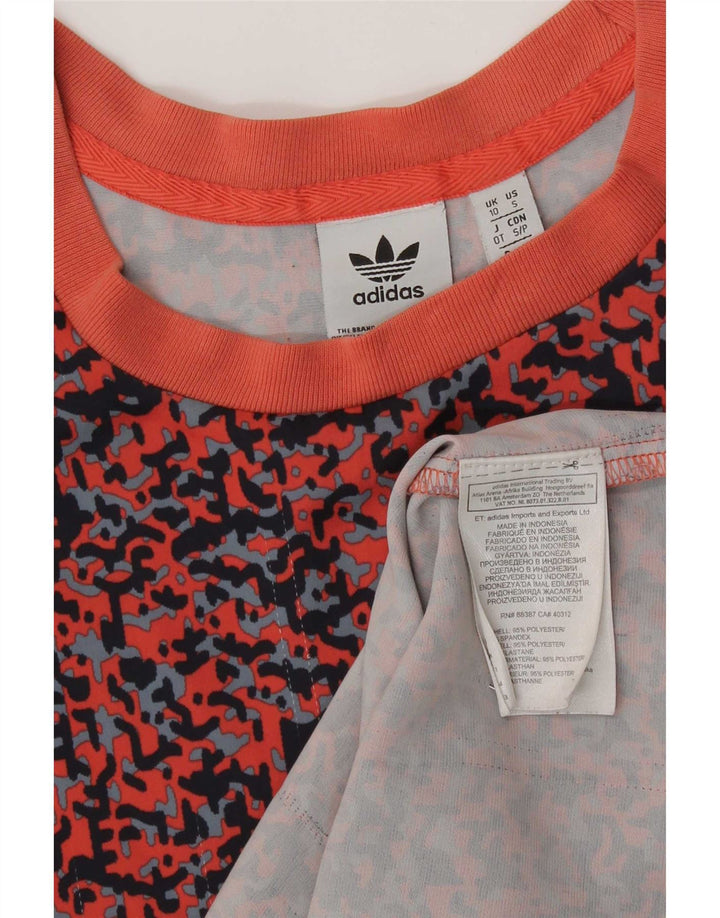Adidas Vestido tipo camiseta con estampado abstracto para mujer, talla 10, multicolor