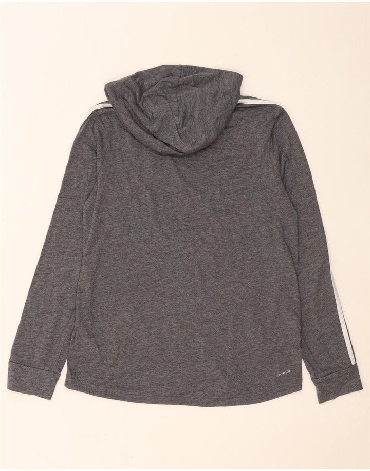 ADIDAS Sudadera con capucha Climalite para mujer Reino Unido 12/14 Poliéster gris medio