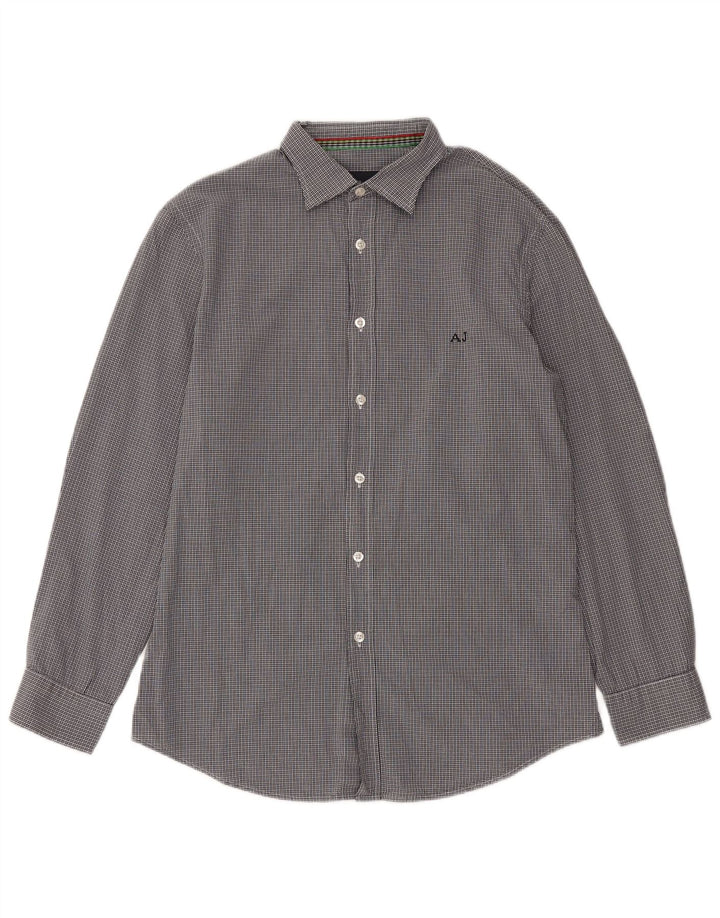 Armani Jeans - Camisa ajustada para hombre, talla grande, color azul marino