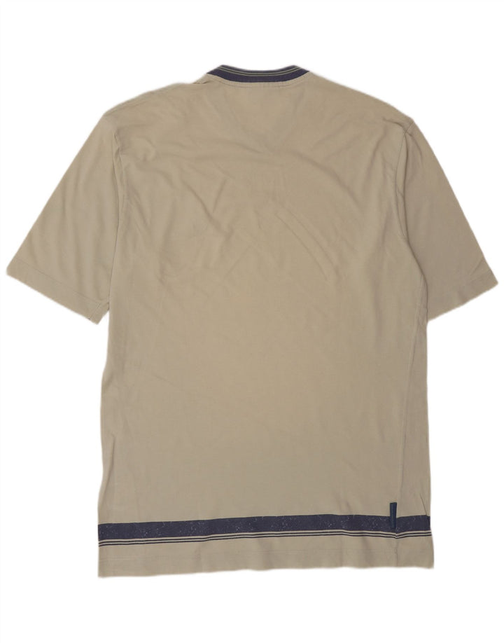 Sergio Tacchini Hombre Camiseta Top Grande Beige Colorblock Algodón