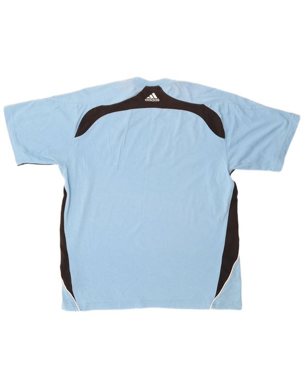 ADIDAS Camiseta Climalite para hombre UK 40/42 Algodón color block azul medio