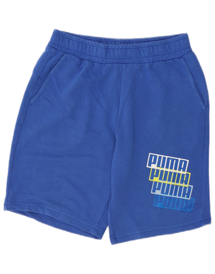 Pantalones cortos deportivos con gráficos Puma para hombre de algodón azul medio