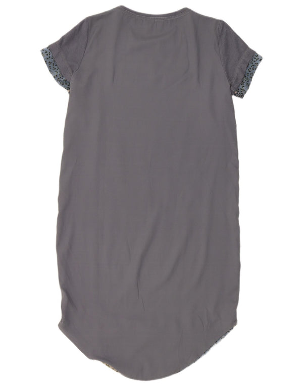 Sisley Vestido tipo camiseta para mujer UK 8 Small Azul Floral Algodón