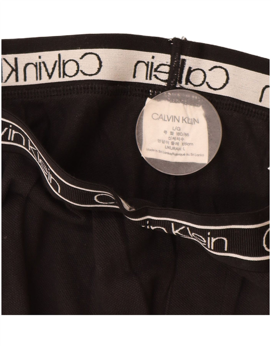 CALVIN KLEIN Pantalones de chándal con estampado gráfico para hombre Joggers Large Black Cotton