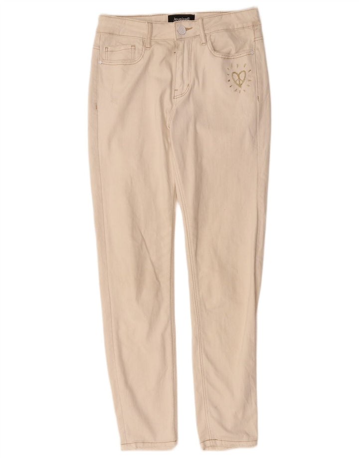 Vaqueros DESIGUAL Mujer Slim W28 L27 Algodón Blanco Roto