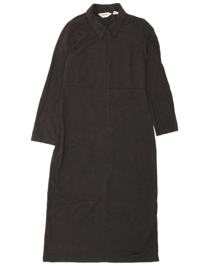 EDDIE BAUER Vestido largo extragrande de manga larga para mujer UK 10 Small Grey