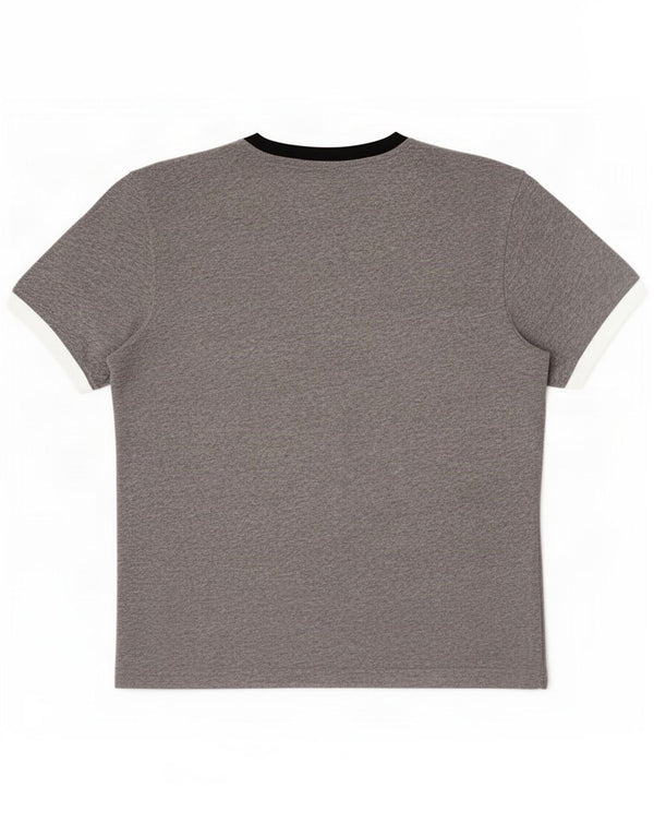 Champion Camiseta gráfica para hombre Top grande de algodón gris con bloques de color