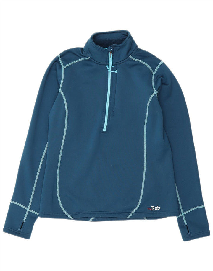 Rab Mujer Zip Neck Sudadera Jumper UK 12 Medio Azul Poliéster