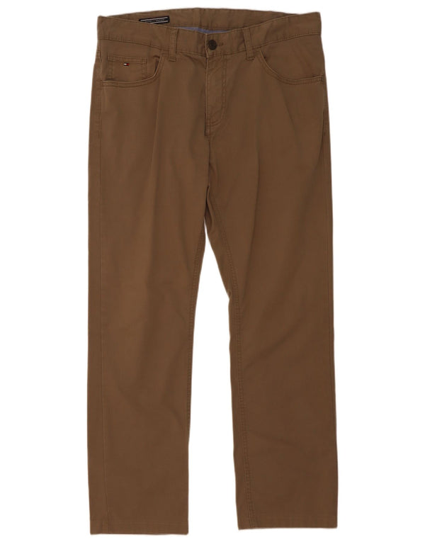 Tommy Hilfiger Pantalones casuales rectos para hombre W34 L30 Algodón marrón