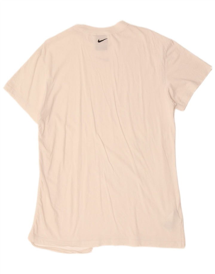 NIKE Camiseta holgada para mujer UK 14 Medium White Cotton