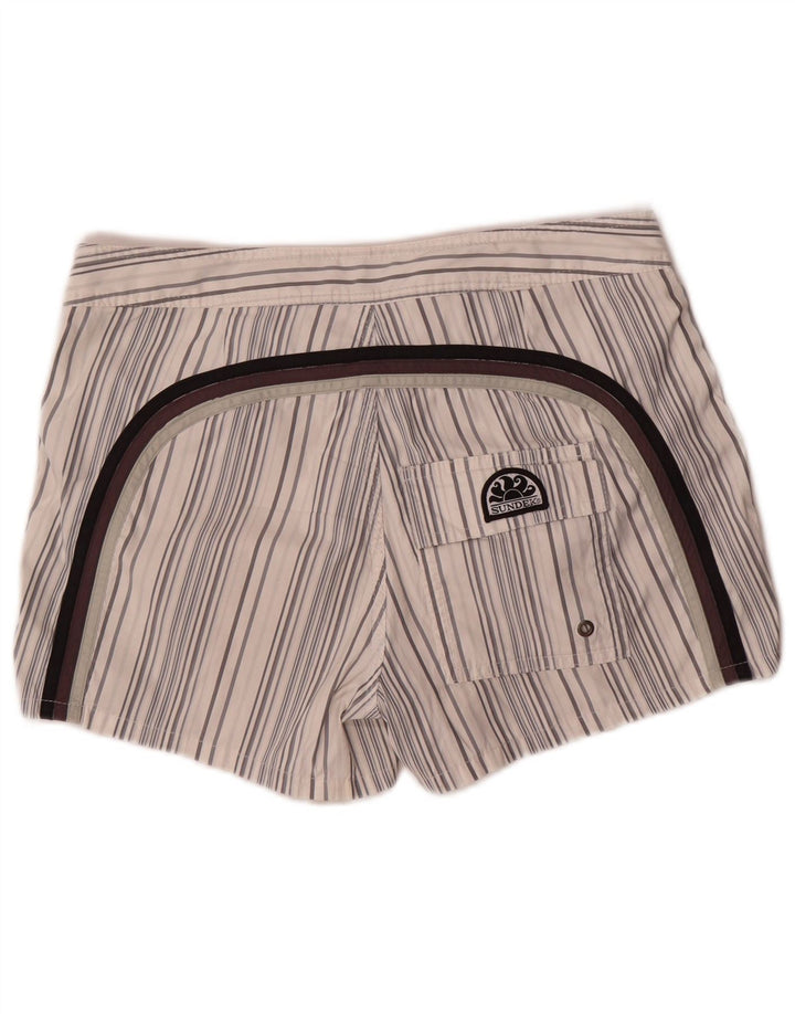 Sundek Shorts de baño para hombre Poliéster a rayas blanco mediano