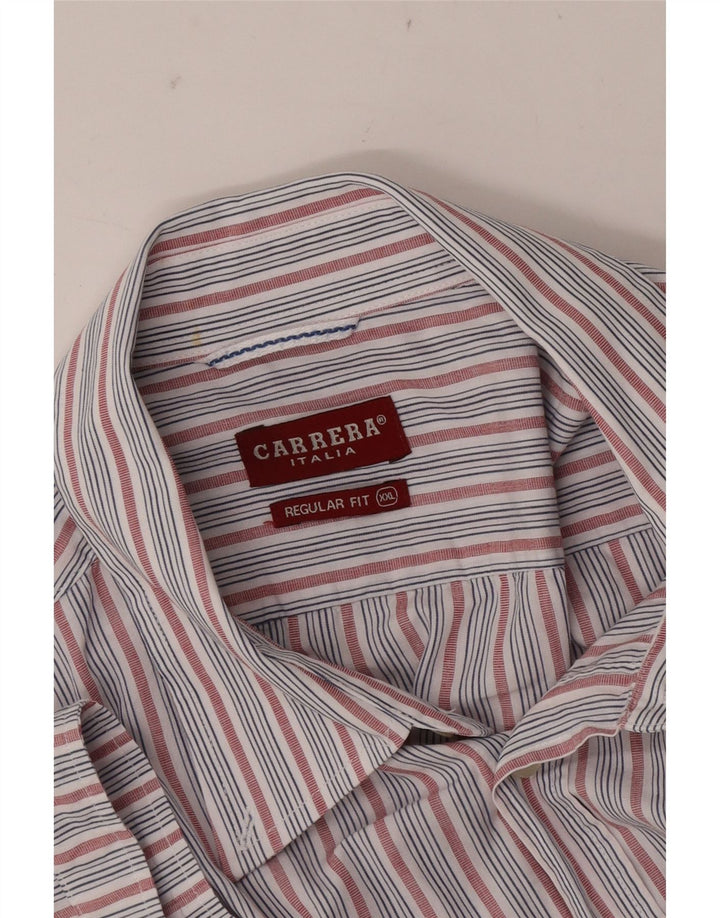 CARRERA Camisa de manga corta para hombre de corte regular 2XL Azul a rayas