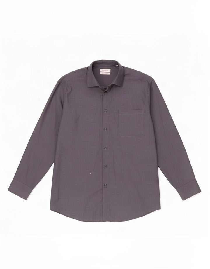 Calvin Klein Camisa de corte regular para hombre Talla 16 Grande Gris