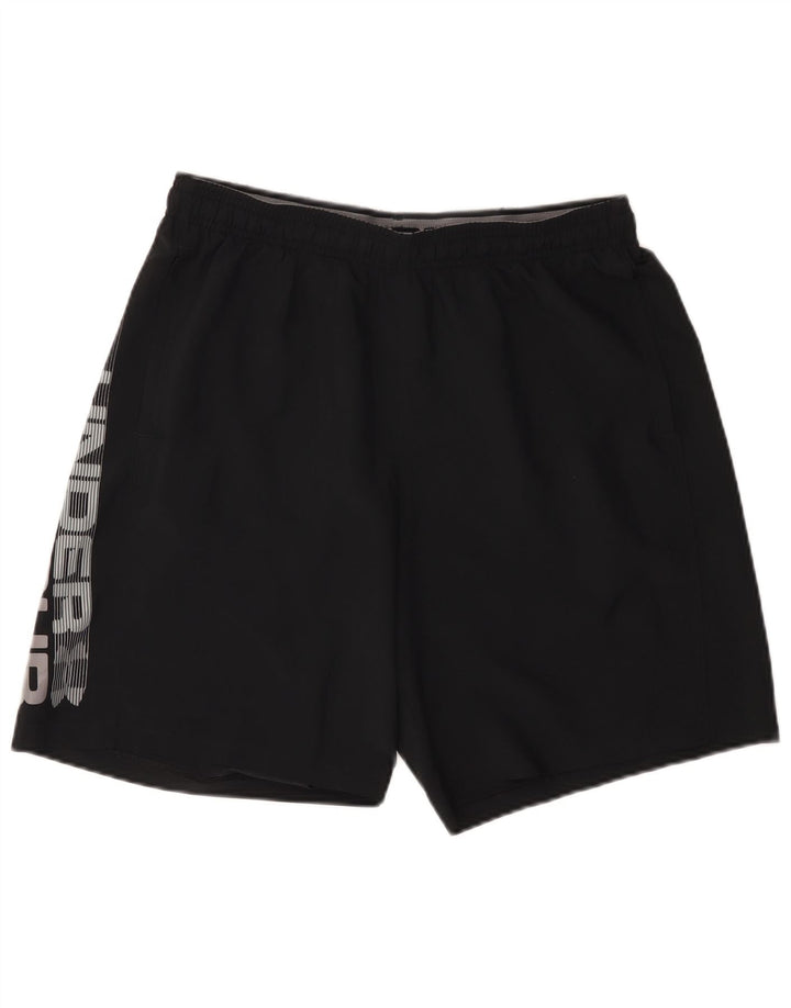 Under Armour Pantalones cortos deportivos con gráficos para hombre, talla grande, negro