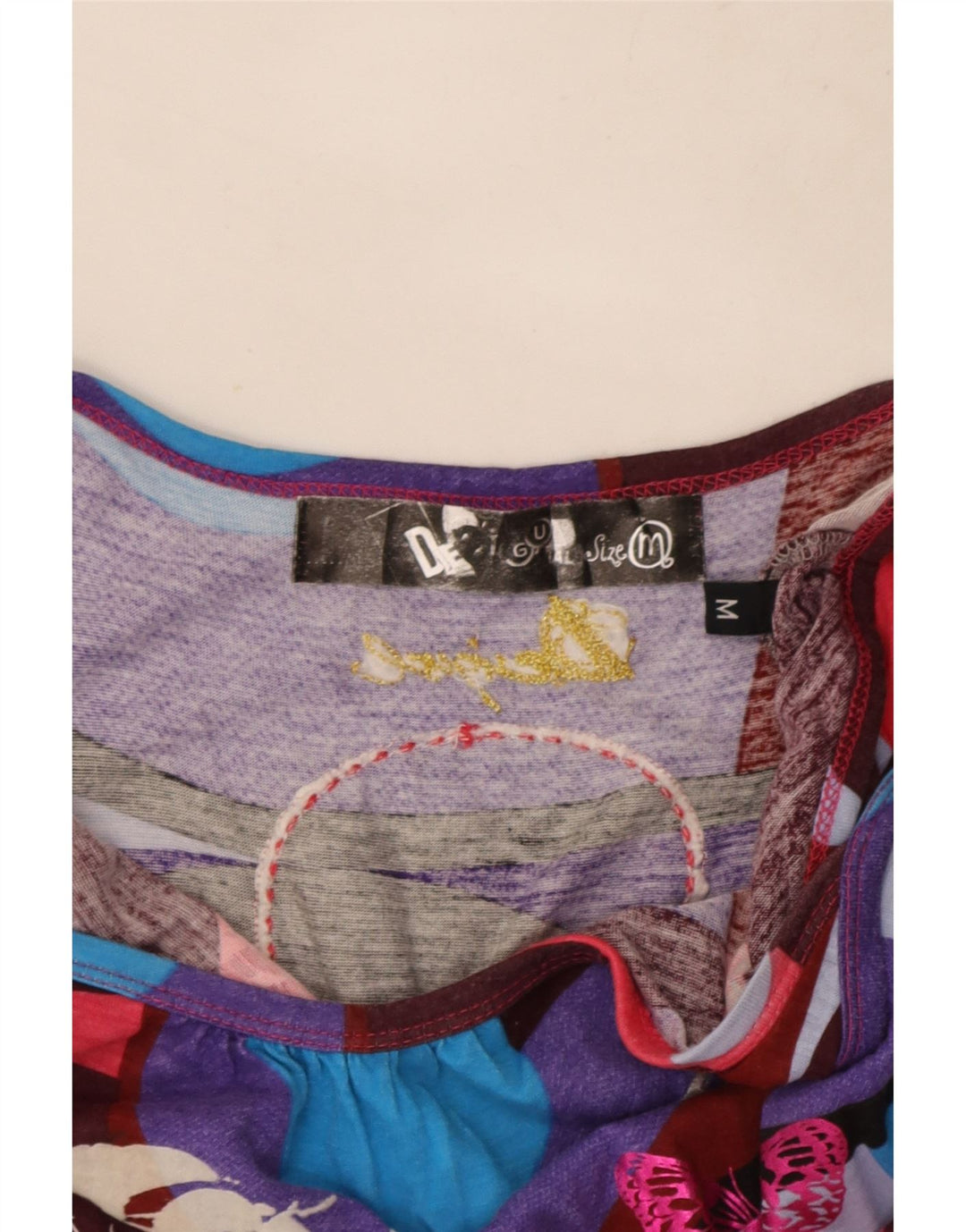 Desigual Top de tirantes gráfico para mujer Reino Unido 12 Mariposa multicolor mediana