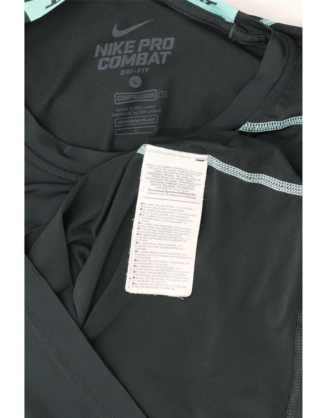 Nike Dri Fit Graphic Top manga larga para hombre poliéster verde grande