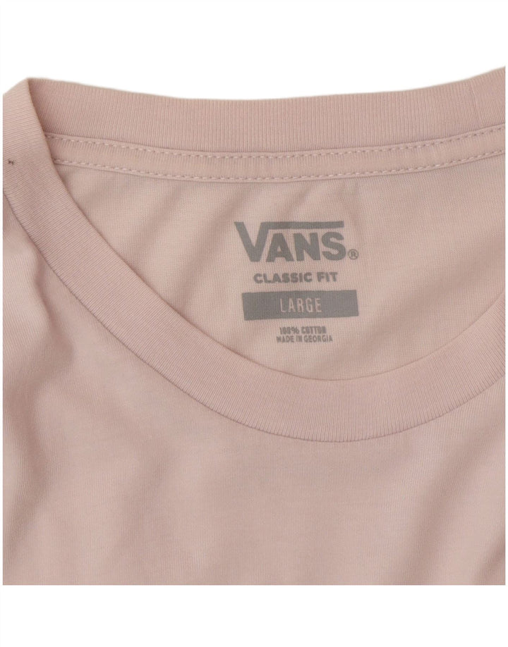 Camiseta Vans Classic Fit para hombre, talla grande, algodón rosa