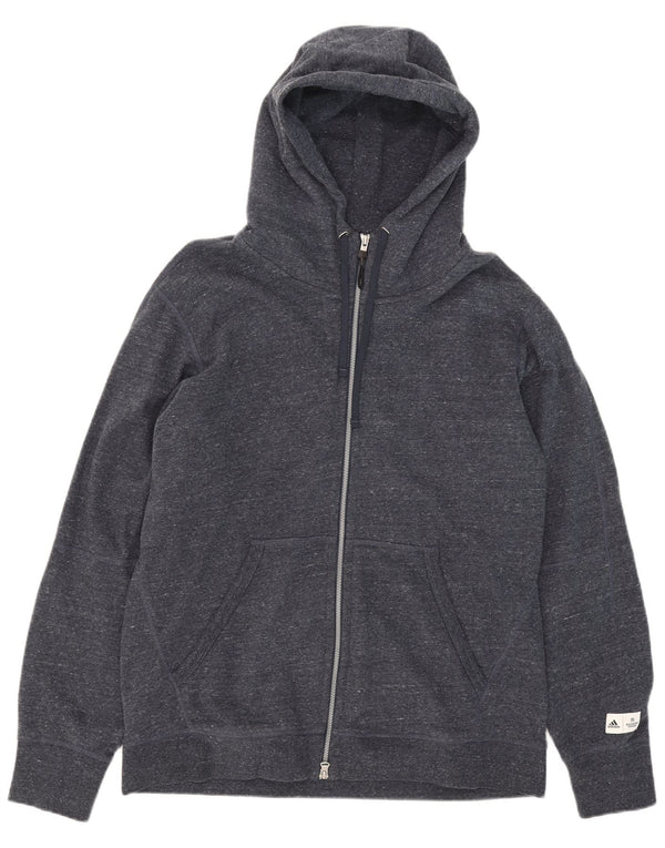 Adidas Sudadera con capucha y cremallera para hombre XL Algodón moteado azul marino