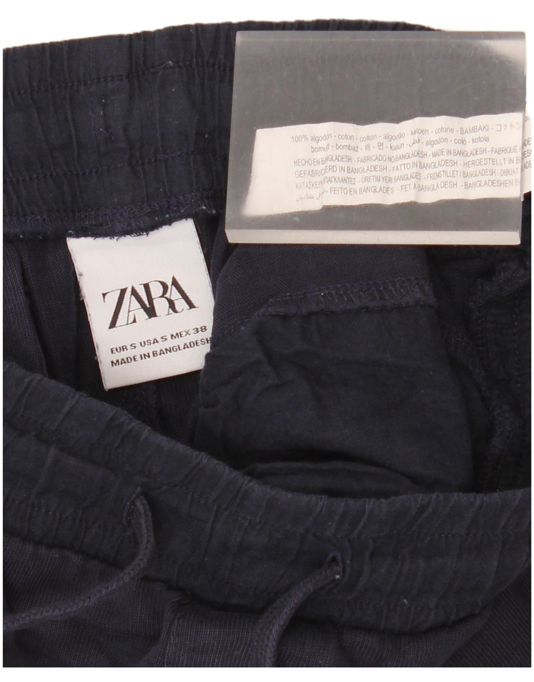 Zara Hombre Pantalones Cargo De Chándal Joggers Small Azul Marino Algodón
