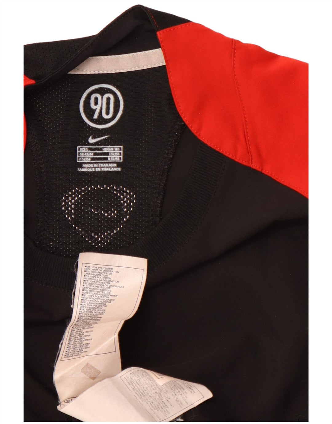 NIKE Camiseta Dri Fit para Hombre UK 42/44 Grande Negro Colorblock Poliéster