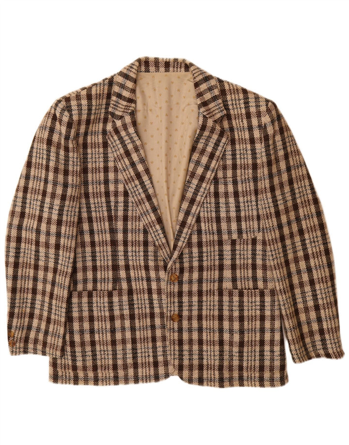 Carrera Chaqueta tipo blazer de 2 botones para hombre UK 38 Medium Brown Check