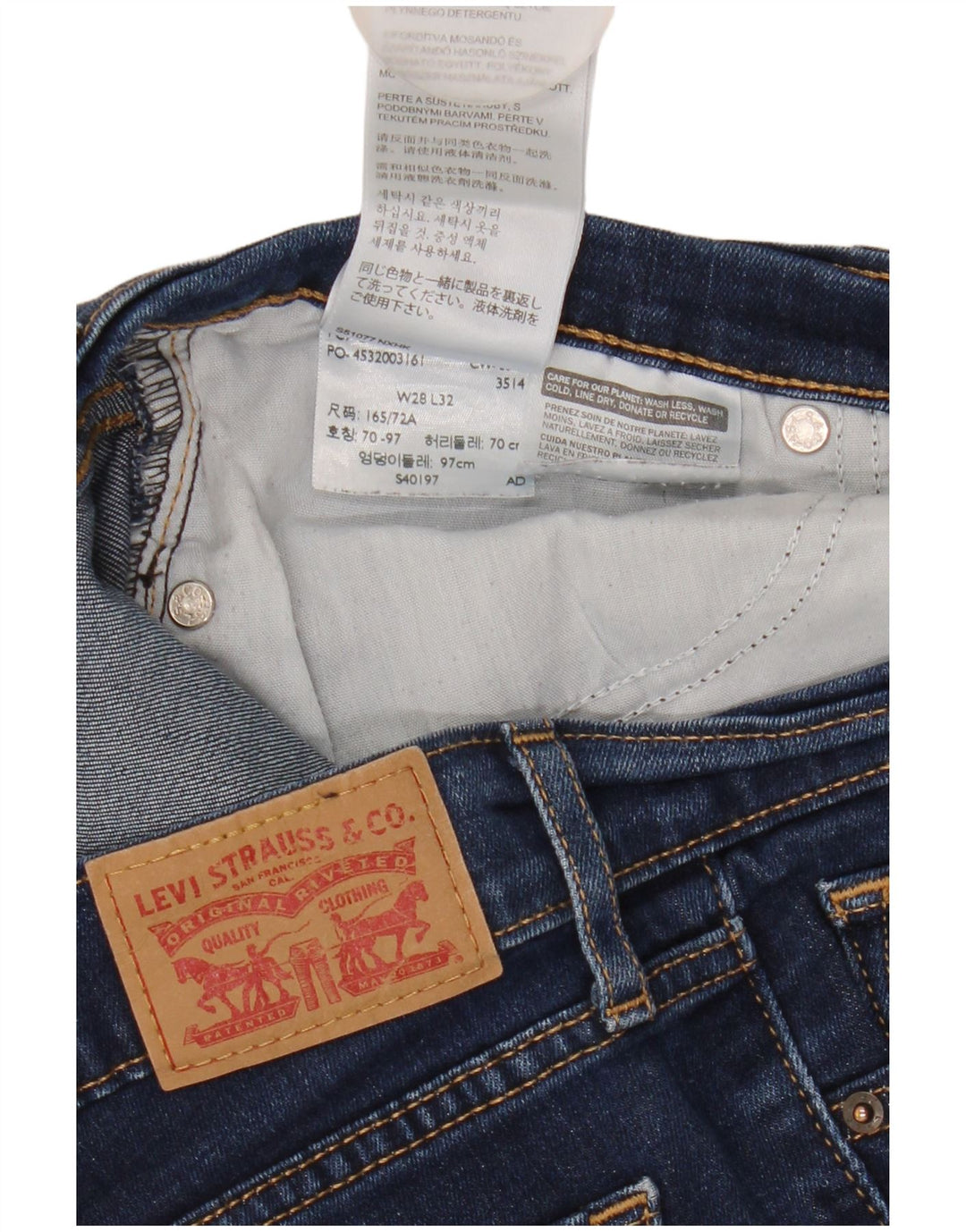 Vaqueros Levi's Mujer 714 Rectos W28 L27 Algodón Azul