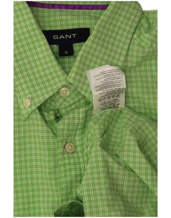 Gant Camisa Regular Fit De Manga Corta De Algodón A Cuadros Verde Pequeño Hombre