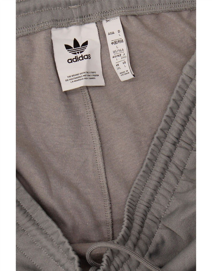 ADIDAS Mens Graphic Tracksuit Trousers Joggers Large  Grey Polyester