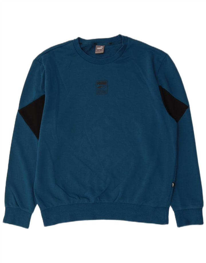 PUMA Sudadera tipo jersey para hombre, tamaño grande, color azul, algodón