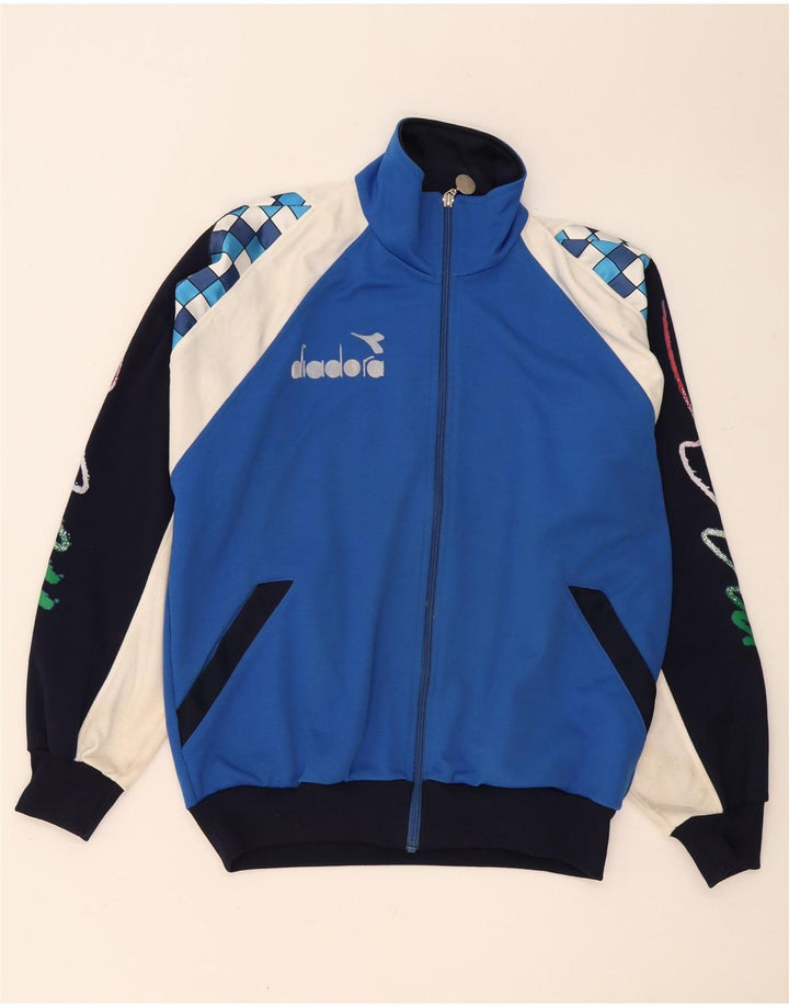 Diadora Hombre Chaqueta De Chándal Con Gráfico Grande Azul Poliéster Color Block